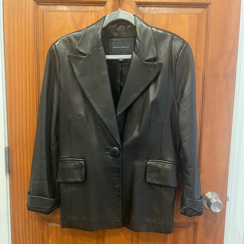 Vintage Banana Republic Genuine Leather Blazer